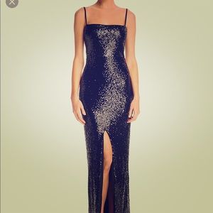 Nookie sequin gown with slit